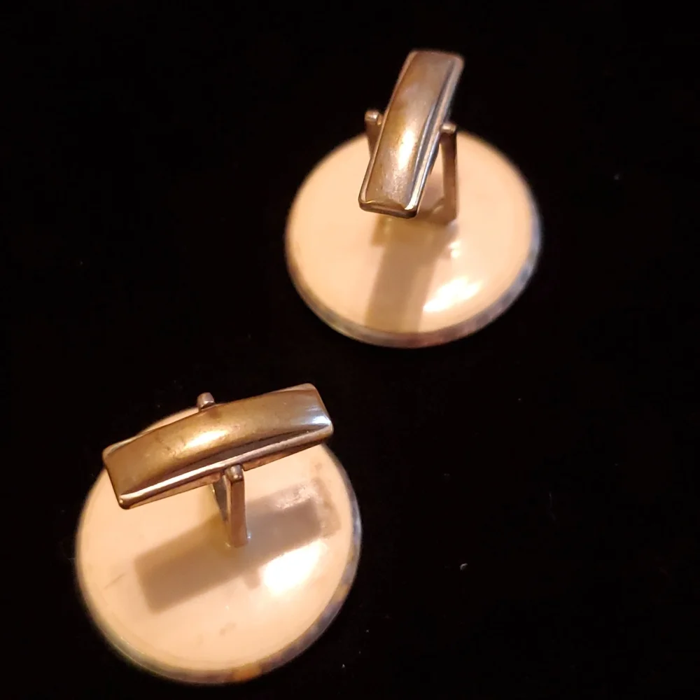 Super Light Aluminum Iridescent Disk Cuff Links